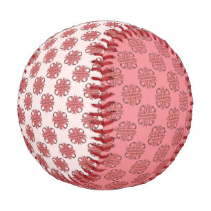 Pelota De Béisbol Clover Ribbon rosa por Kenneth Yoncich