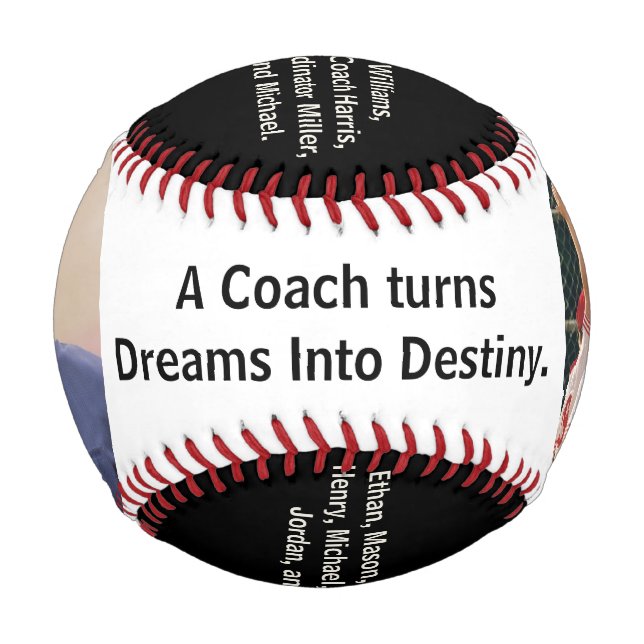 Pelota De Béisbol Coach Thank You Personalized Baseball with Photo (Anverso)