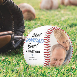 Pelota De Béisbol Collage de 2 Fotos Moderno Mejor Abuelo ¡Béisbol!