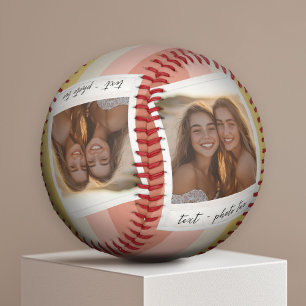 Pelota De Béisbol Collage de fotos de Instagram con franjas colorida
