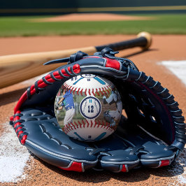 Pelota De Béisbol Collage de fotos de nombres y número de jugador de