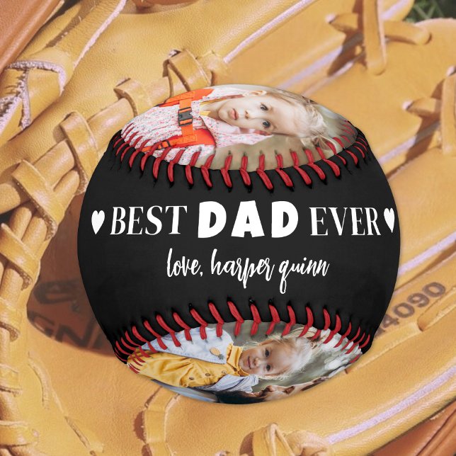 Pelota De Béisbol Collage de fotos de papá personalizado (Personalized Dad Photo Collage Baseball )