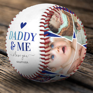 Pelota De Béisbol collage de fotos del Día del Padre "Papi y yo"