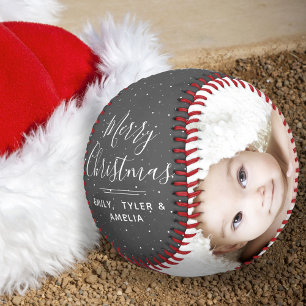 Pelota De Béisbol Collage de fotos familiar de guión navideño