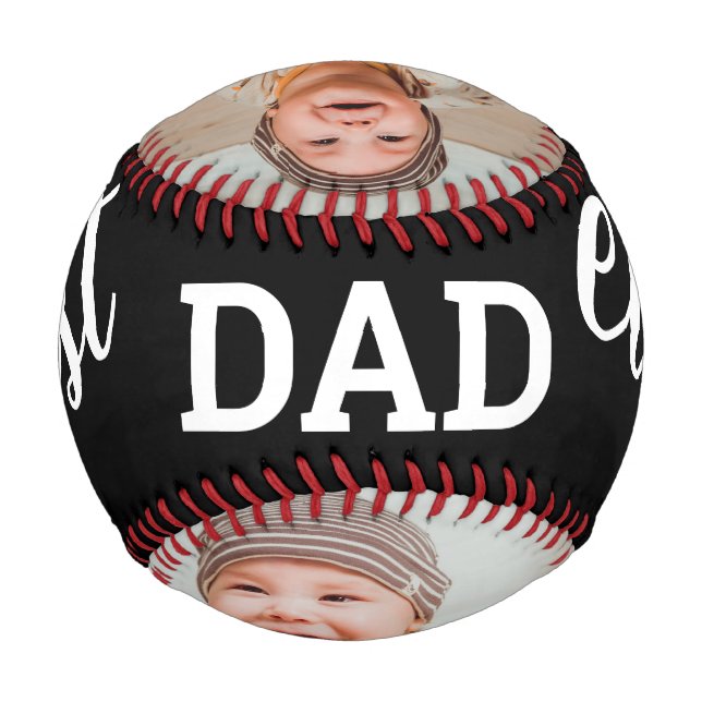 Pelota De Béisbol Collage de fotos Guay Best Dad (Reverso)