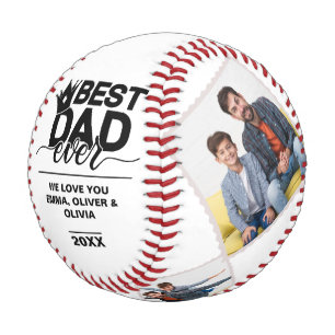 Pelota De Béisbol Collage de fotos Keepsake del Día del Mejor Papá N