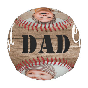 Pelota De Béisbol Collage de fotos Rustic Wood Best Dad
