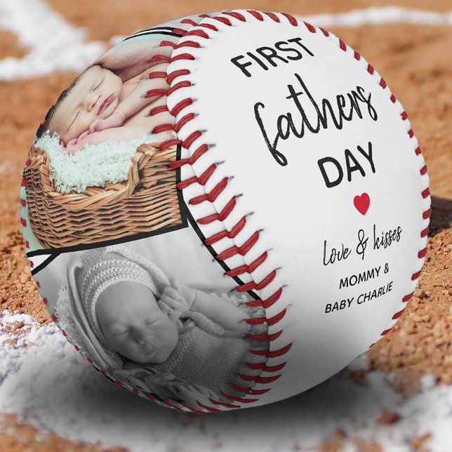Pelota De Béisbol Collage de imágenes del Día del Primer Padre simpl (First Father's Day Gift Ideas
)