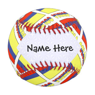 Pelota De Béisbol Colombia Bandera Colombiana Personalizada en Negro