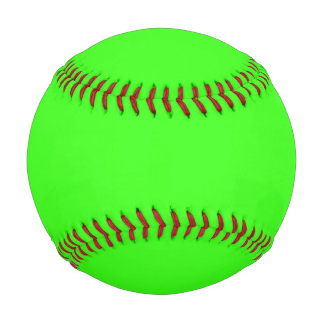 Pelota De Béisbol Color sólido verde neón (Anverso)