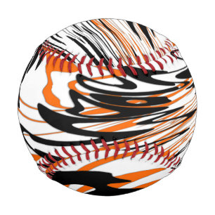 Pelota De Béisbol Colores bengalíes Naranja y líneas negras