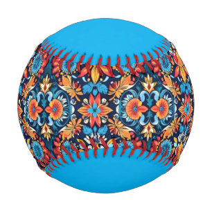 Pelota De Béisbol Colorida elegancia floral de Boho: Vibrante Mandal