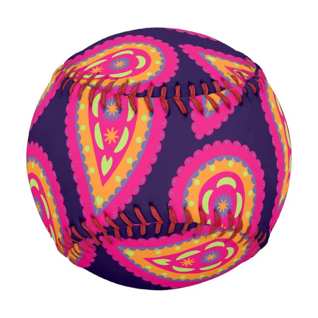 Pelota De Béisbol Colorido Paisley (Anverso)
