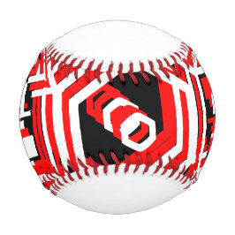 Pelota De Béisbol Colorido rojo negro blanco moderno geométrico