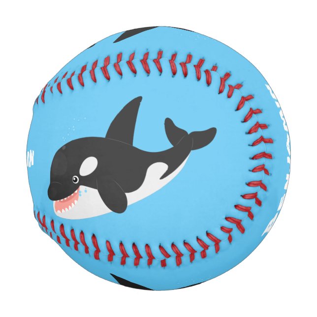 Pelota De Béisbol Cómico asesino ballena orca personalizado lindo il (Anverso derecho)