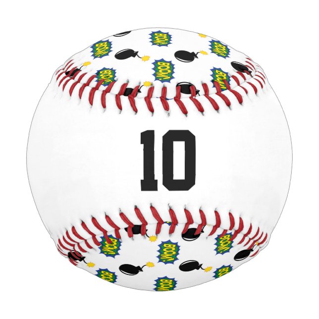 Pelota De Béisbol Comics Superhero Sports NUMBER Age Firecracker (Reverso)