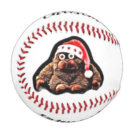 Pelota De Béisbol Cómnito mono navidad con sombrero santa