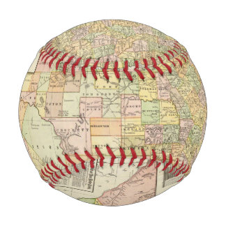Pelota De Béisbol Condado de Gran Escala y Mapa Ferroviario de Texas