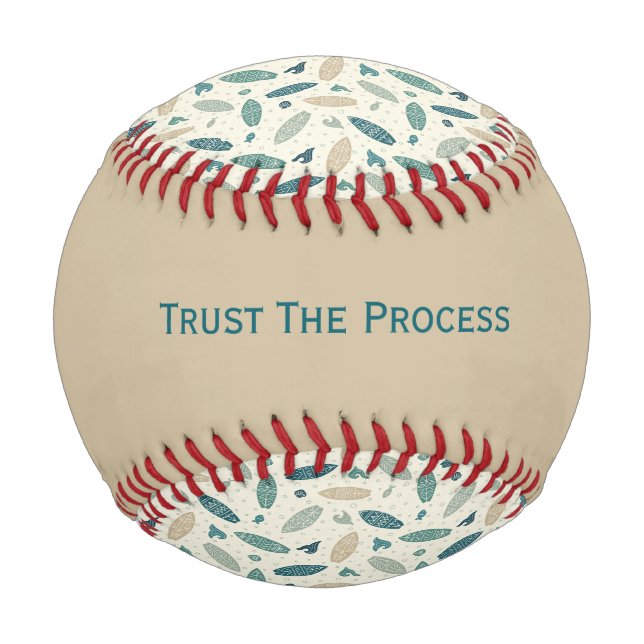 Pelota De Béisbol Confiar En El Proceso Del Béisbol Costero (Anverso)