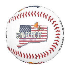 Pelota De Béisbol Connecticut marca de mapas de estados retro de est