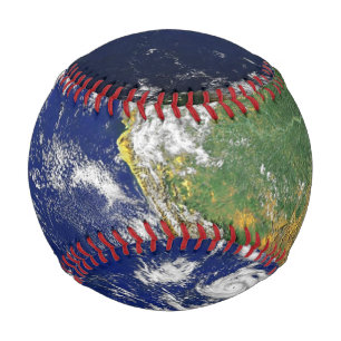 Pelota De Béisbol Continentes terrestres y océanos globo verde azul