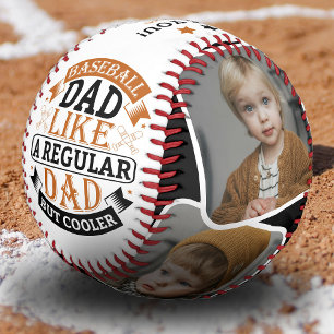 Pelota De Béisbol Cool Dad 4 Collage de Fotos Regalo para Padre