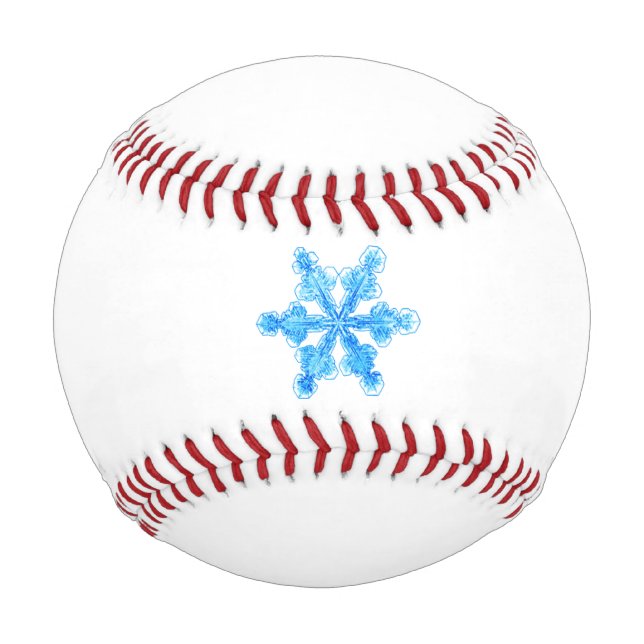 Pelota De Béisbol Copo de nieve de invierno azul (Anverso)