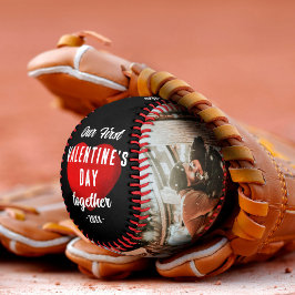 Pelota De Béisbol Corazón rojo nuestro primer San Valentín juntos 2 
