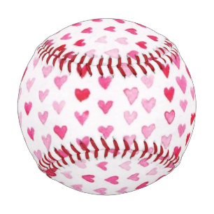 Pelota De Béisbol Corazones de acuarela