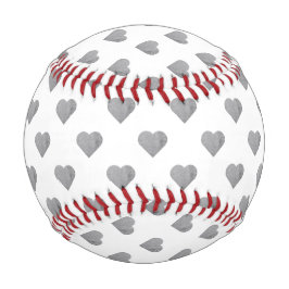 Pelota De Béisbol Corazones gris de hormigón simétricos pequeños en 
