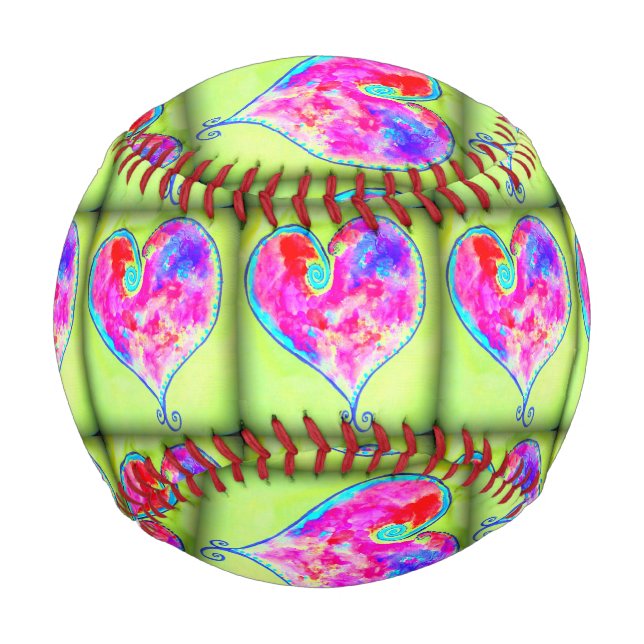 Pelota De Béisbol corazones rosa rápidamente (Anverso)