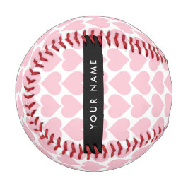 Pelota De Béisbol Corazones rosados, románticos, su nombre, personal