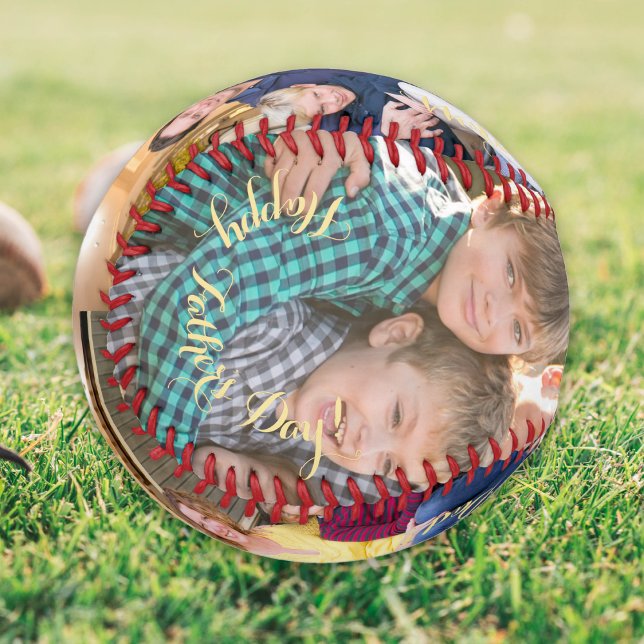 Pelota De Béisbol Crear Personalizado Personalizado para el Día del  (Create Custom Personalized Fathers Day Photo Text Baseball)