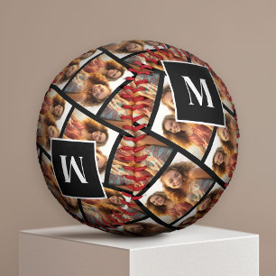 Pelota De Béisbol Crear un Collage de fotos Personalizado - 1 Monogr