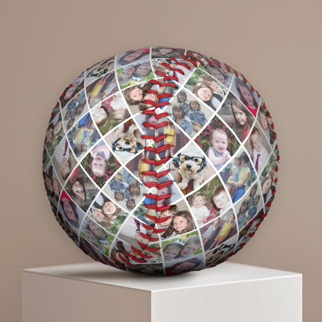 Pelota De Béisbol Crear un Collage de fotos Personalizado con 12 fot (Custom Photo Baseball)