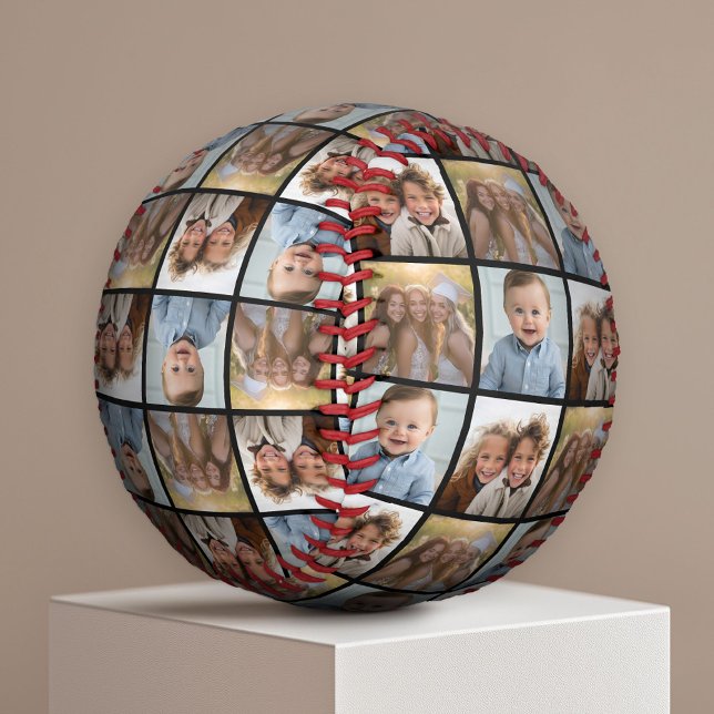 Pelota De Béisbol Crear un Collage de fotos Personalizado con 3 foto (Custom Photo Baseball)