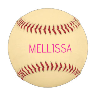 Pelota De Béisbol Crema nombre personalizado minimalista