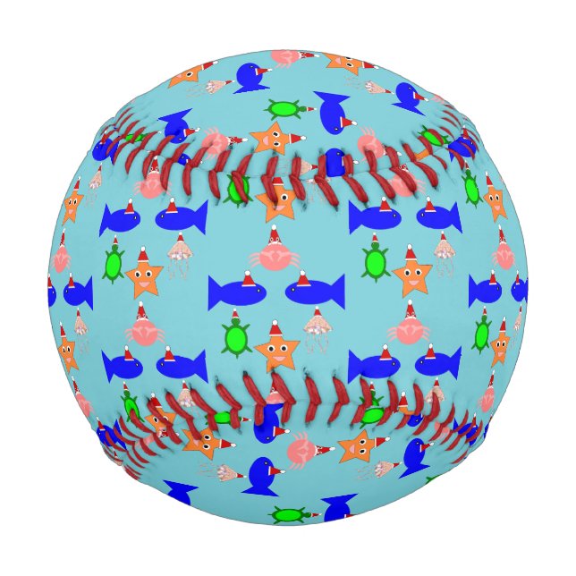 Pelota De Béisbol Criaturas marinas de los navidades (Anverso)