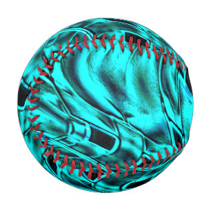 Pelota De Béisbol Crooked squares mirrored in cyan or blue image