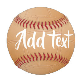 Pelota De Béisbol Cuero marrón monograma texturado