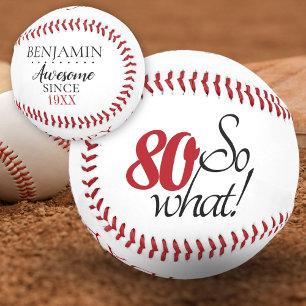 Pelota De Béisbol Cumpleaños 80 Divertido Positivo Moderno ¡Y qué! 8