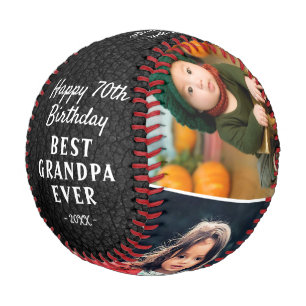 Pelota De Béisbol Cumpleaños Feliz Abuelo Estampa de Cuero 3 Fotos