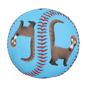 Pelota De Béisbol Curioso ilustracion personalizado de coatimundi