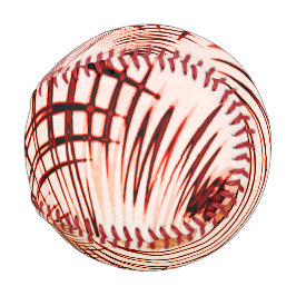 Pelota De Béisbol Curvas rojas y marrones cruzadas con efecto enveje