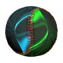 Pelota De Béisbol Curvas y pliega níquel verde chapado en fondo oscu