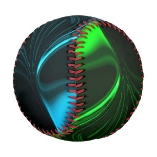 Pelota De Béisbol Curvas y pliega níquel verde chapado en fondo oscu