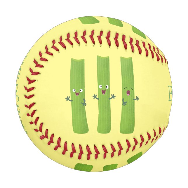 Pelota De Béisbol Cute apio palitos trio verduras personalizados (Anverso izquierdo)