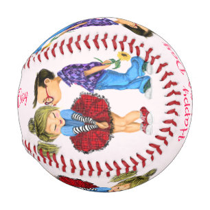 Pelota De Béisbol Cute Couple Funny Regalo El día de San Valentín Bé