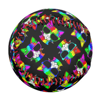 Pelota De Béisbol CUTE Crazy Colorful Cool Rainbow Cats  