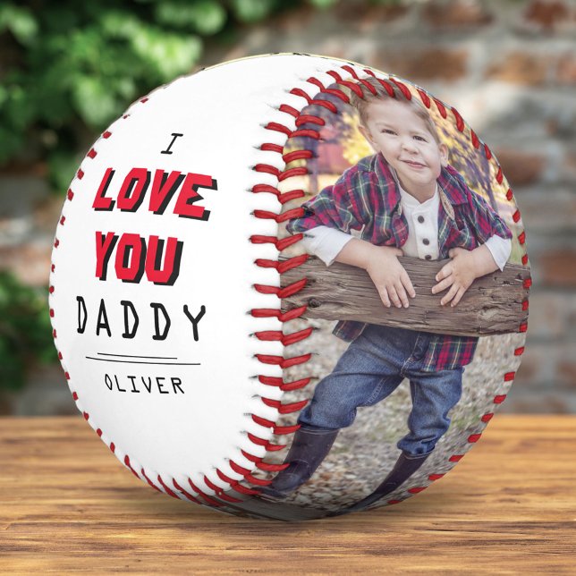Pelota De Béisbol Cute Love You Daddy Typography 2 Collage de fotos (Subido por el creador)